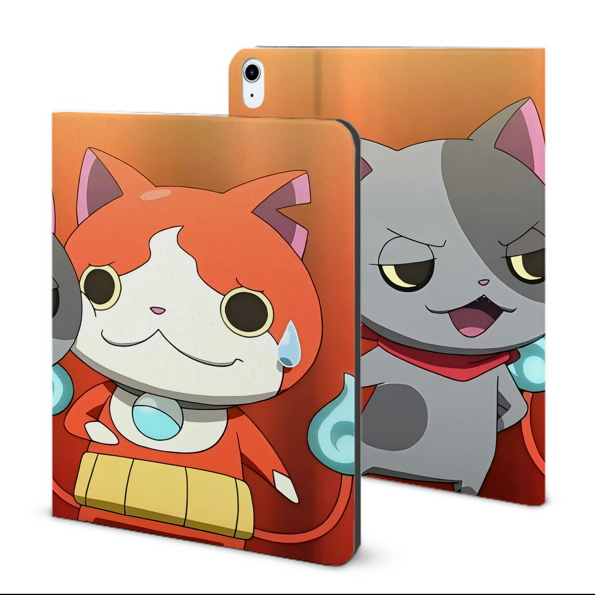 （画像用） 妖怪ウォッチ Yo-kai Watch IPad ケース ブック型 PUレザー TPU 耐衝撃 軽量 薄型 ペン収納なし 全面保護 IPad 各モデル対応